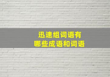 迅速组词语有哪些成语和词语