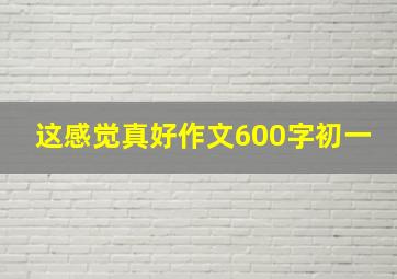 这感觉真好作文600字初一