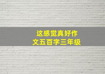 这感觉真好作文五百字三年级