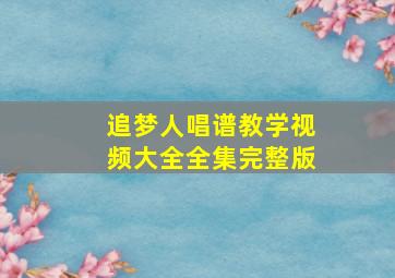 追梦人唱谱教学视频大全全集完整版