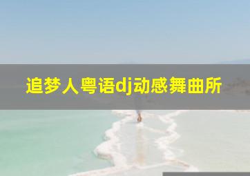 追梦人粤语dj动感舞曲所