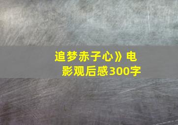 追梦赤子心》电影观后感300字