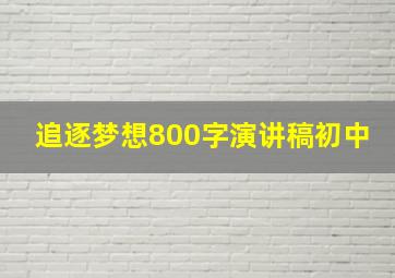 追逐梦想800字演讲稿初中