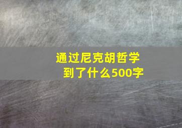 通过尼克胡哲学到了什么500字