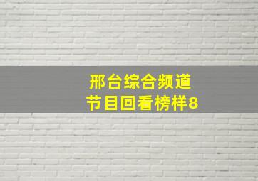 邢台综合频道节目回看榜样8