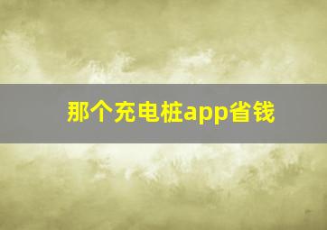 那个充电桩app省钱