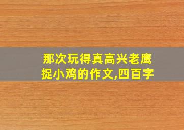 那次玩得真高兴老鹰捉小鸡的作文,四百字