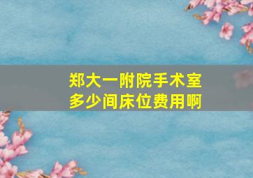 郑大一附院手术室多少间床位费用啊