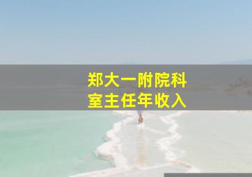 郑大一附院科室主任年收入