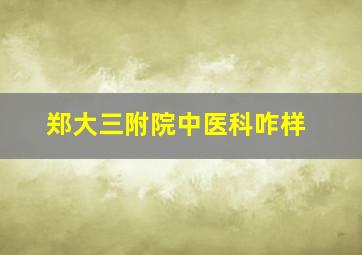 郑大三附院中医科咋样