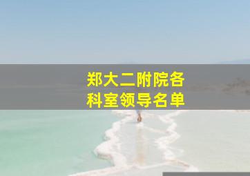 郑大二附院各科室领导名单