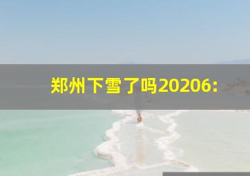 郑州下雪了吗20206: