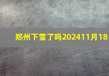 郑州下雪了吗202411月18