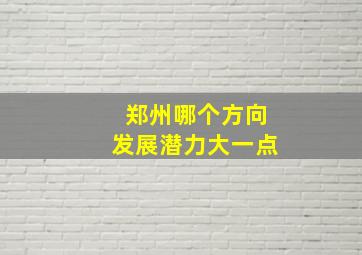 郑州哪个方向发展潜力大一点