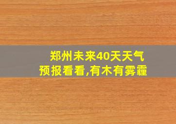 郑州未来40天天气预报看看,有木有雾霾