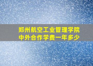 郑州航空工业管理学院中外合作学费一年多少