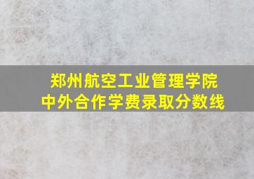 郑州航空工业管理学院中外合作学费录取分数线