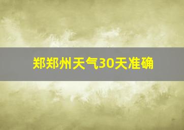 郑郑州天气30天准确