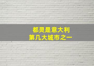 都灵是意大利第几大城市之一