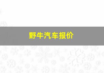 野牛汽车报价