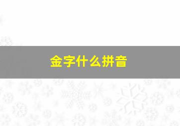 金字什么拼音