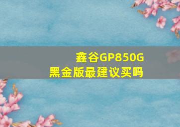 鑫谷GP850G黑金版最建议买吗