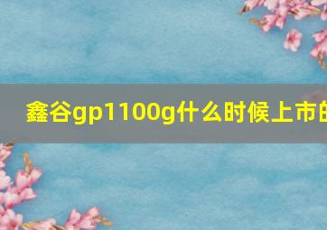 鑫谷gp1100g什么时候上市的