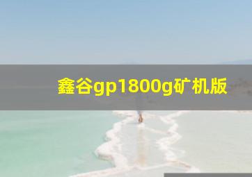 鑫谷gp1800g矿机版