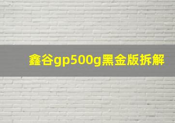 鑫谷gp500g黑金版拆解