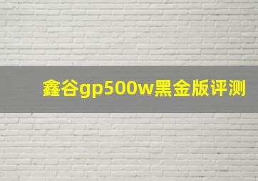 鑫谷gp500w黑金版评测