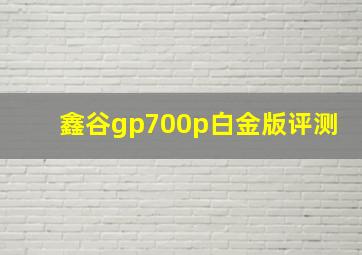 鑫谷gp700p白金版评测