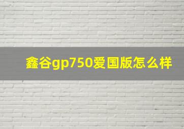 鑫谷gp750爱国版怎么样