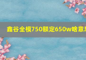 鑫谷全模750额定650w啥意思