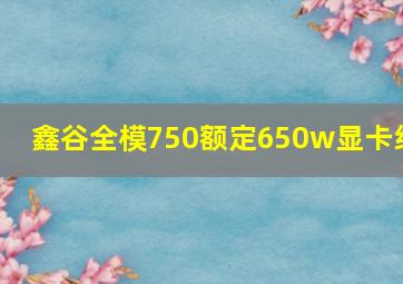 鑫谷全模750额定650w显卡线