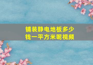 铺装静电地板多少钱一平方米呢视频