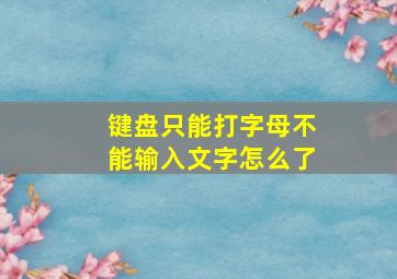 键盘只能打字母不能输入文字怎么了