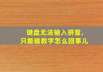 键盘无法输入拼音,只能输数字怎么回事儿