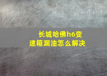 长城哈佛h6变速箱漏油怎么解决