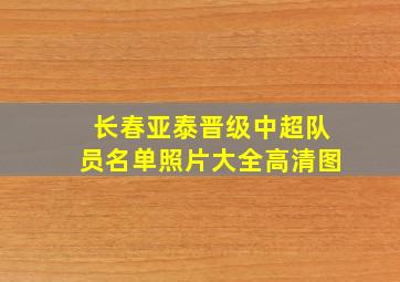 长春亚泰晋级中超队员名单照片大全高清图