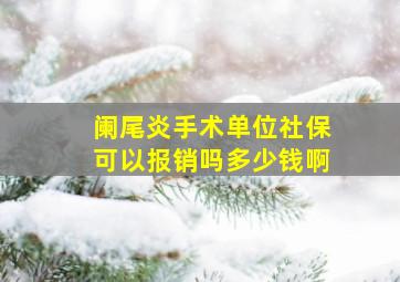 阑尾炎手术单位社保可以报销吗多少钱啊