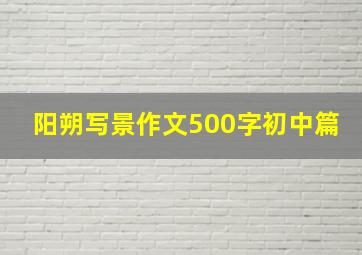 阳朔写景作文500字初中篇