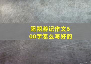 阳朔游记作文600字怎么写好的