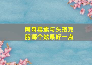 阿奇霉素与头孢克肟哪个效果好一点