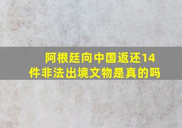 阿根廷向中国返还14件非法出境文物是真的吗