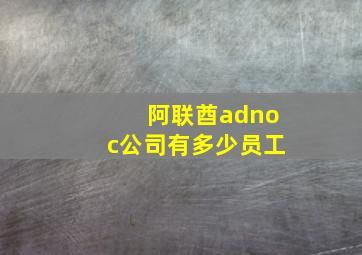 阿联酋adnoc公司有多少员工