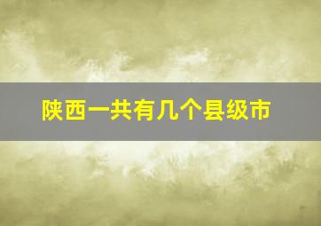 陕西一共有几个县级市