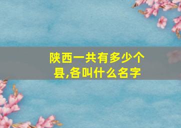 陕西一共有多少个县,各叫什么名字