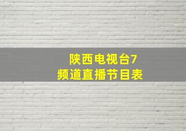 陕西电视台7频道直播节目表