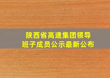 陕西省高速集团领导班子成员公示最新公布