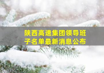 陕西高速集团领导班子名单最新消息公布